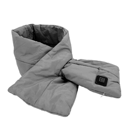 (Grey) USB Heating Neck Pad Adjustable Temperature Pink Heated Scarf Winter 2