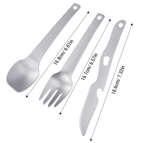 Titanium Camping Cutlery Set Fork Spoon