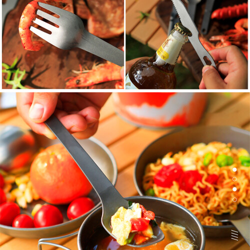 Titanium Camping Cutlery Set Fork Spoon 2