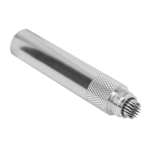 (Silver) Cue Tip Pick Tool Aluminium Alloy Black with Keychain 2
