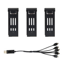 Drone Battery Set 3pcs 1200mAh 5 In 1 Charging Cable