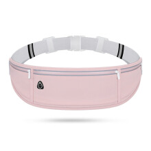 (Pink) Nylon Waist Bag Large Waterproof Elastic Fanny Pack Black