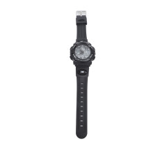 (Black) Children Digital Watch Waterproof Dual Movement LED Red