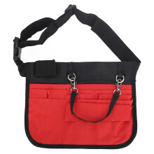 (Red) Nurse Fanny Pack Multi Compartment Medical Waist Pouch Red