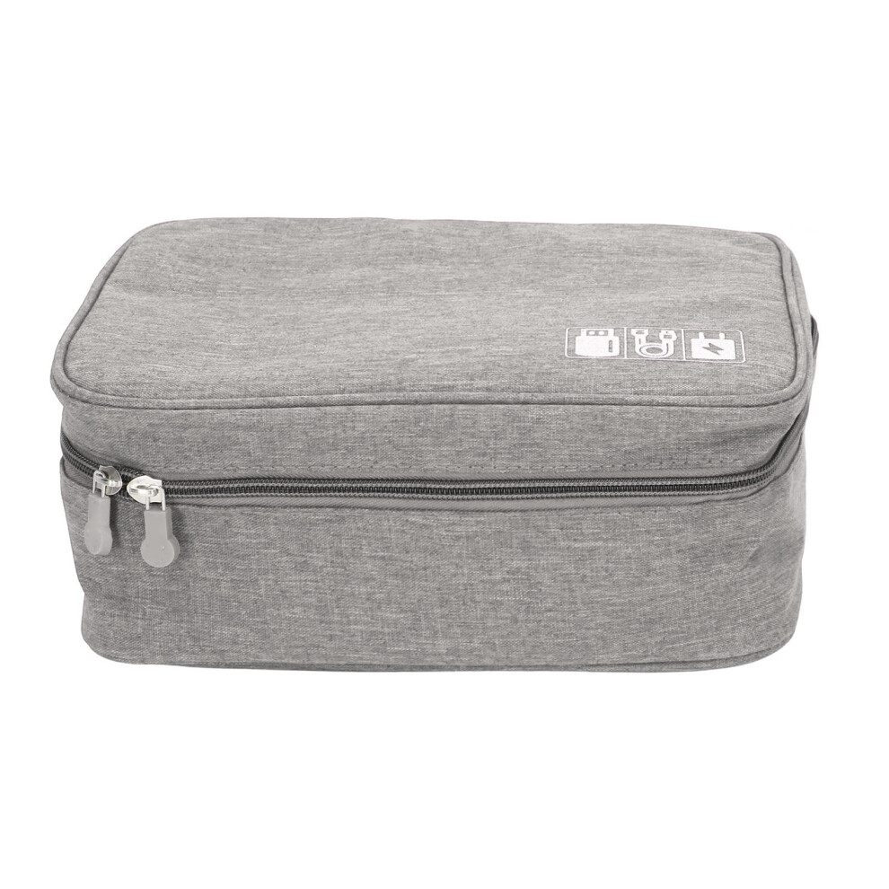 (Gray) Charger Bag For Mobile Hdd Laptop Power Cord Gray 643505229462