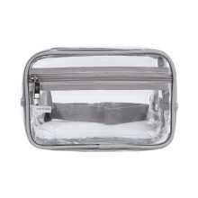 (Gray) Clear Waterproof Sling Bag Large Capacity Adjustable Strap PVC