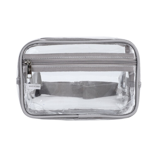 (Gray) Clear Waterproof Sling Bag Large Capacity Adjustable Strap PVC