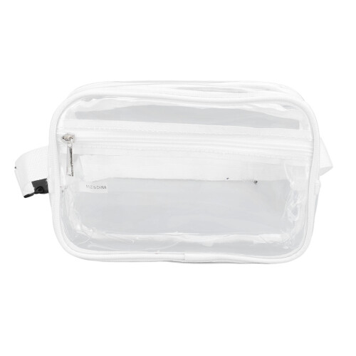 (White) Clear Waterproof Sling Bag Large Capacity Adjustable Strap PVC