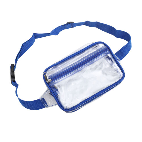 (Blue) Clear Waterproof Sling Bag Large Capacity Adjustable Strap PVC 2