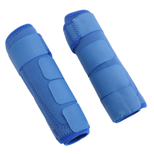(M) 1 Pair Horse Sports Boots Blue Protective Breathable Hook Loop 2