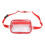 (Red) Clear Waterproof Sling Bag Large Capacity Adjustable Strap PVC 4