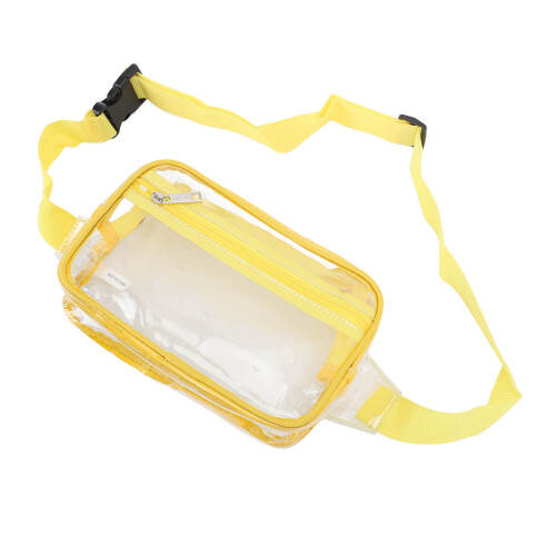 (Yellow) Clear Waterproof Sling Bag Large Capacity Adjustable Strap PVC 1