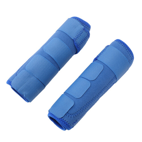(M) 1 Pair Horse Sports Boots Blue Protective Breathable Hook Loop 1