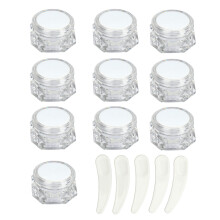 10 PCS Diamond Plastic Jars Reusable Leakproof Cream Lotion