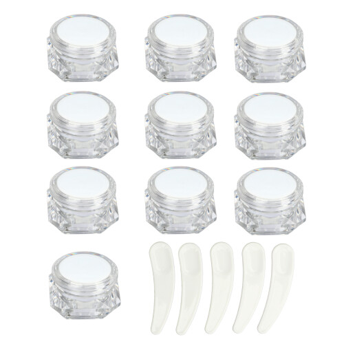 10 PCS Diamond Plastic Jars Reusable Leakproof Cream Lotion