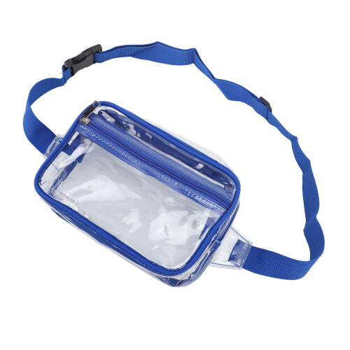 (Blue) Clear Waterproof Sling Bag Large Capacity Adjustable Strap PVC 1