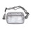 (Gray) Clear Waterproof Sling Bag Large Capacity Adjustable Strap PVC 4