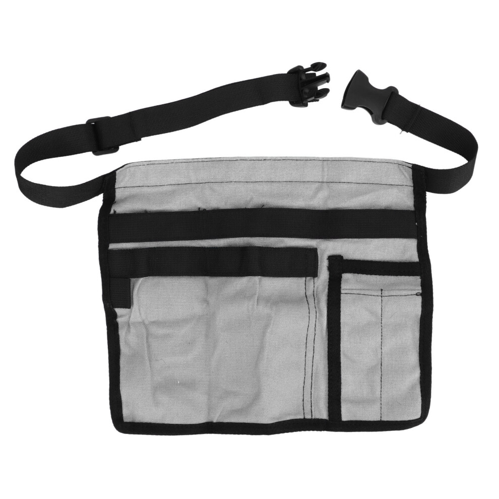 (Gray) Garden Tool Waist Apron Multiple Pockets Oxford Cloth Adjustable Khaki 643505251708