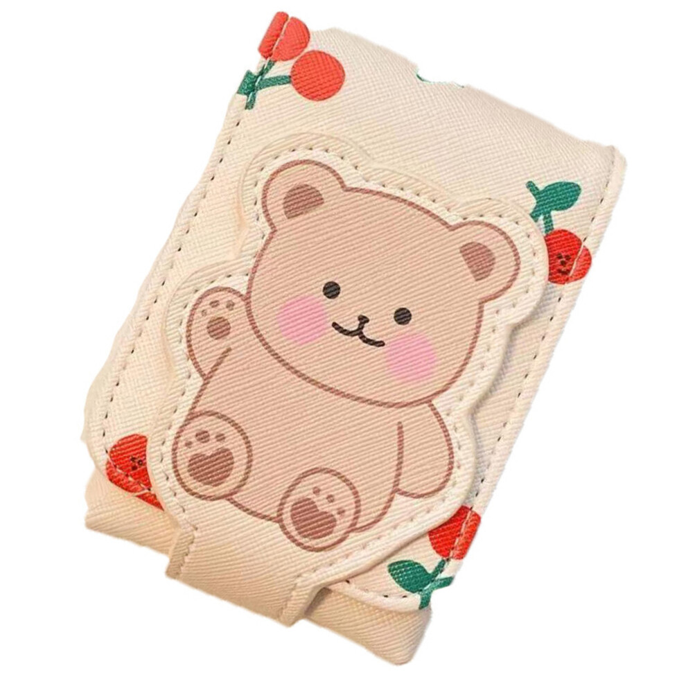Makeup Lipstick Case Small Bag Mirror Mini Travel Pouch Bear