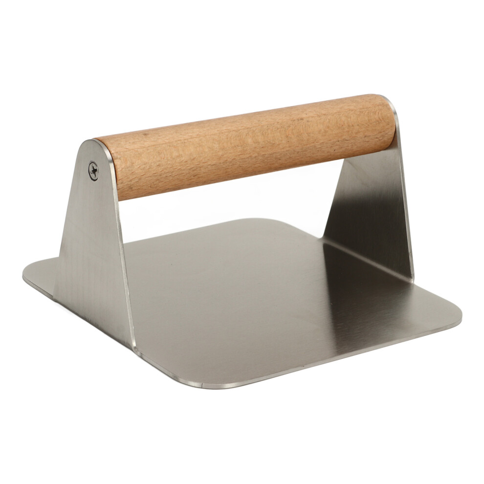 304 Stainless Steel Burger Smasher Wooden Handle Rice Roll Press-image-OPC-PMK6BQ7-NEW