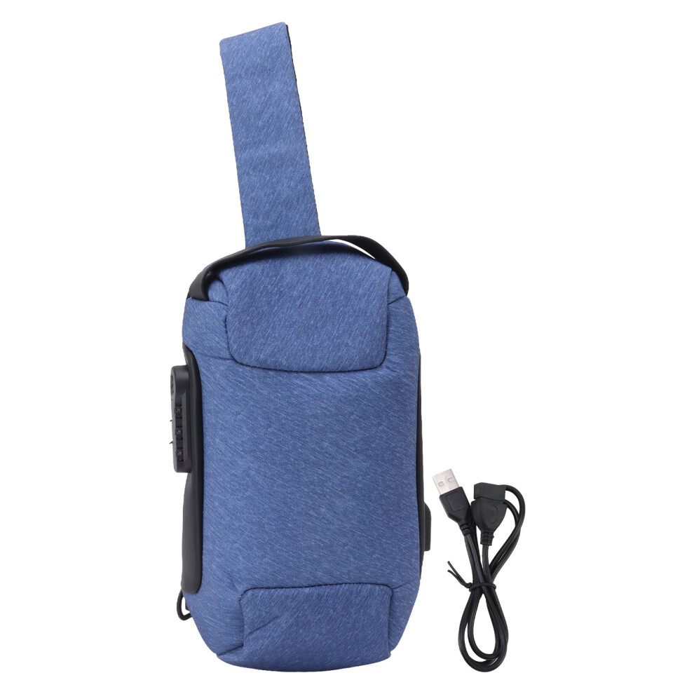 (Blue) Waterproof Minimalist Sling Bag EDC Anti-Theft Lock Camo-image-OPC-PMK6BYV-NEW