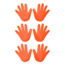(Orange) 3 Pairs Hand Shaped Floor Markers PVC Non Slip Green