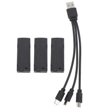 3PCS 3.7V 2600mAh RC Drone Battery with Charging Cable
