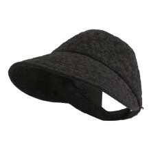 (Black) Women Sunshade Hat Half Empty Top Summer Sun Hat Hook Loop White