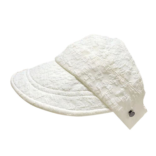 (White) Women Sunshade Hat Half Empty Top Summer Sun Hat Hook Loop White