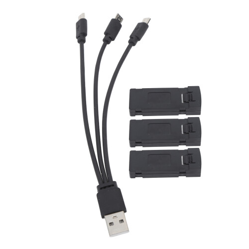 3PCS 3.7V 2600mAh RC Drone Battery with Charging Cable 2