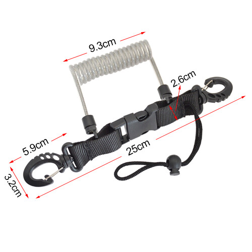 Spiral Coil Cable Flashlight Leash Diving Snorkelling Surfing Kayaking 1
