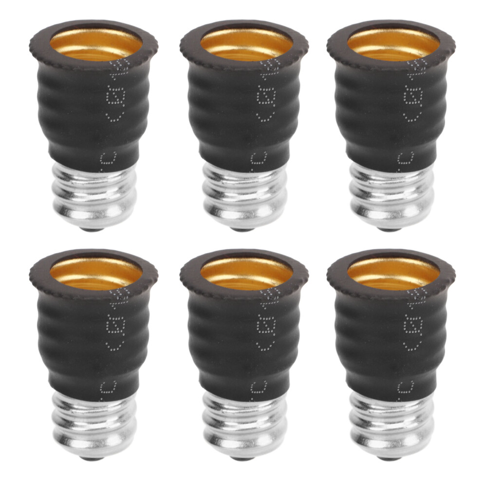 (Black) 6Pcs E12 To E14 Bulb Adapter White For Home Use 643505263794