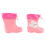 Rain Boot Waterproof Adjustable Bunny Pattern Pink 5