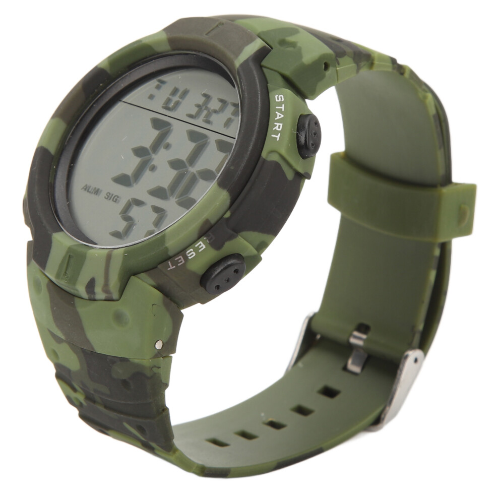 (Od ) Digital Watch Men Sports Waterproof Multifunction Night Light Camo Green 643505265972