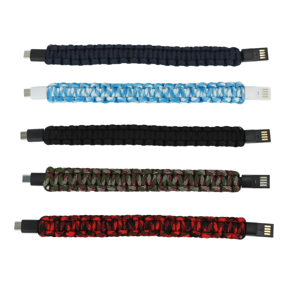 5Pcs Usb Type C Wrist Charging Cable Woven Data Transfer Cord 643505274738