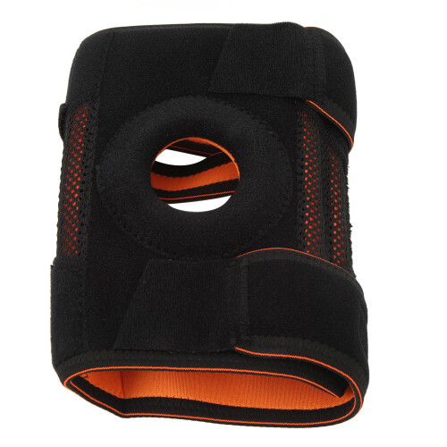 Black Unisex Adjustable Knee Support with Silicone Spring 2
