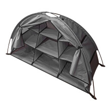 (Gray Folding) Camping Shoes Organizer 9 Shelf Foldable Brown