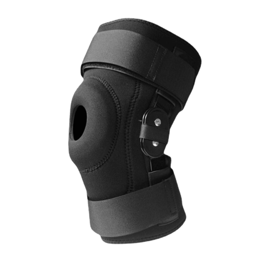 Black Knee Brace Breathable Hook Loop Gym Sport