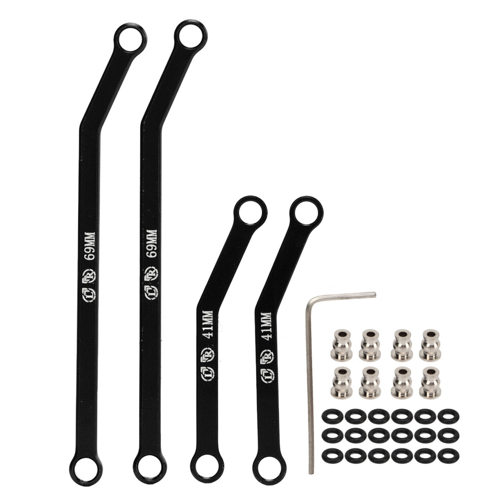 (Black) Rc Chassis Links Set Axial Scx24 Aluminium Alloy Steering Links Red 643505283709