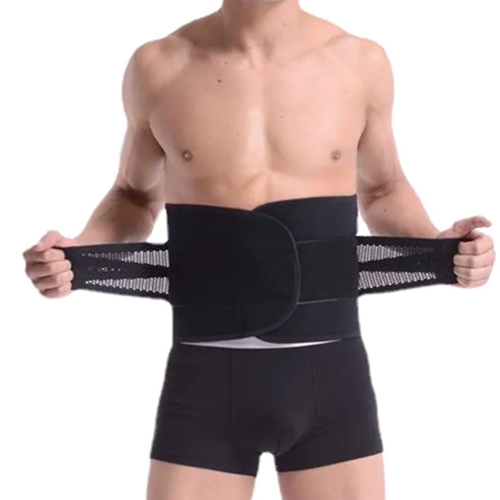 Black Adjustable Sports Back Brace Weightlifting Bodybuilding