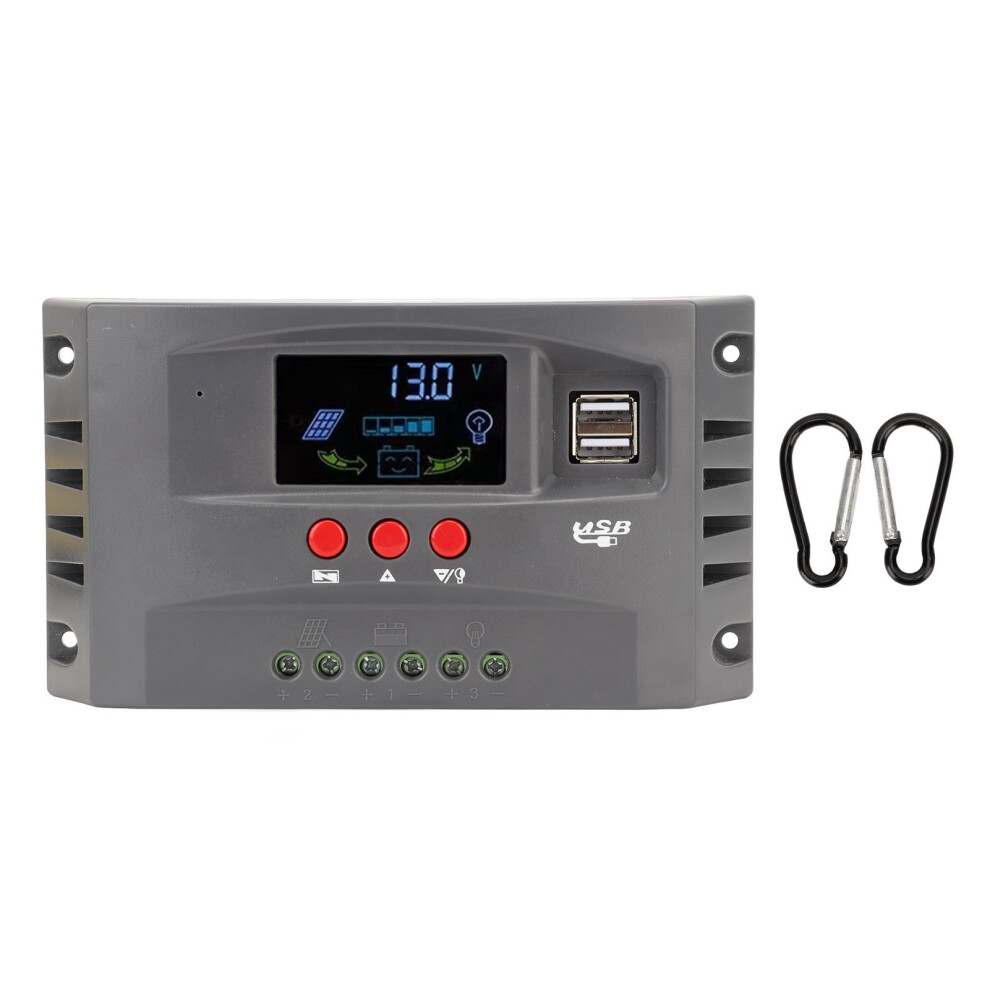 (50A) Mppt Solar Charge Controller 12V 24V Lcd Regulator 40A 2 Dc Usb 643505277463