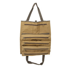 (Khaki) 600D Oxford Tool Roll Bag, Black, Multi Pockets