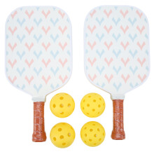 Carbon Fiber Pickleball Paddle Set of 2 Rackets 4 Balls Outdoor