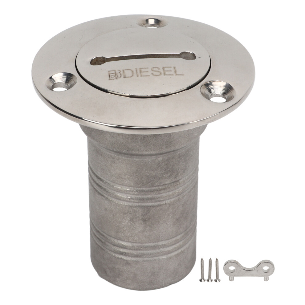 (Diesel) Deck Filler 316 Ss 1.5" Right Angle Boat Filler With Key 643505285857