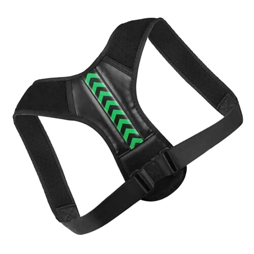 (XL) Posture Corrector Belt Green Arrow Fish Bone Support Humpback Black M 2