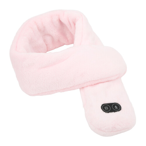 (Pink) Heating Scarf Smart Temp Adjust USB Massage Red