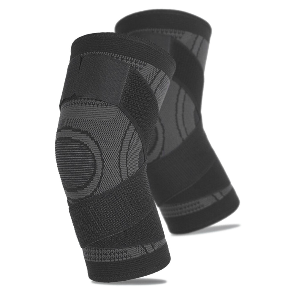 (XL Black) Knee Brace Support Protector for Running Basketball Volleyball Black-image-OPC-PMK6KDC-NEW