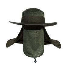 (OD Green) Mens Sun Hat Fast Drying Waterproof Nylon Breathable Mesh Veil Khaki