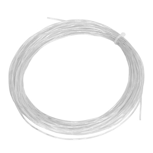 (White) 12.2m 1.30mm Tennis Racket String Nylon Titanium Replacement Beige 1