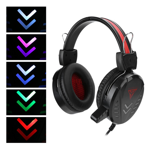 A1 Gaming Headset 3.5MM USB Wired Over Ear with LED Light Mic 2